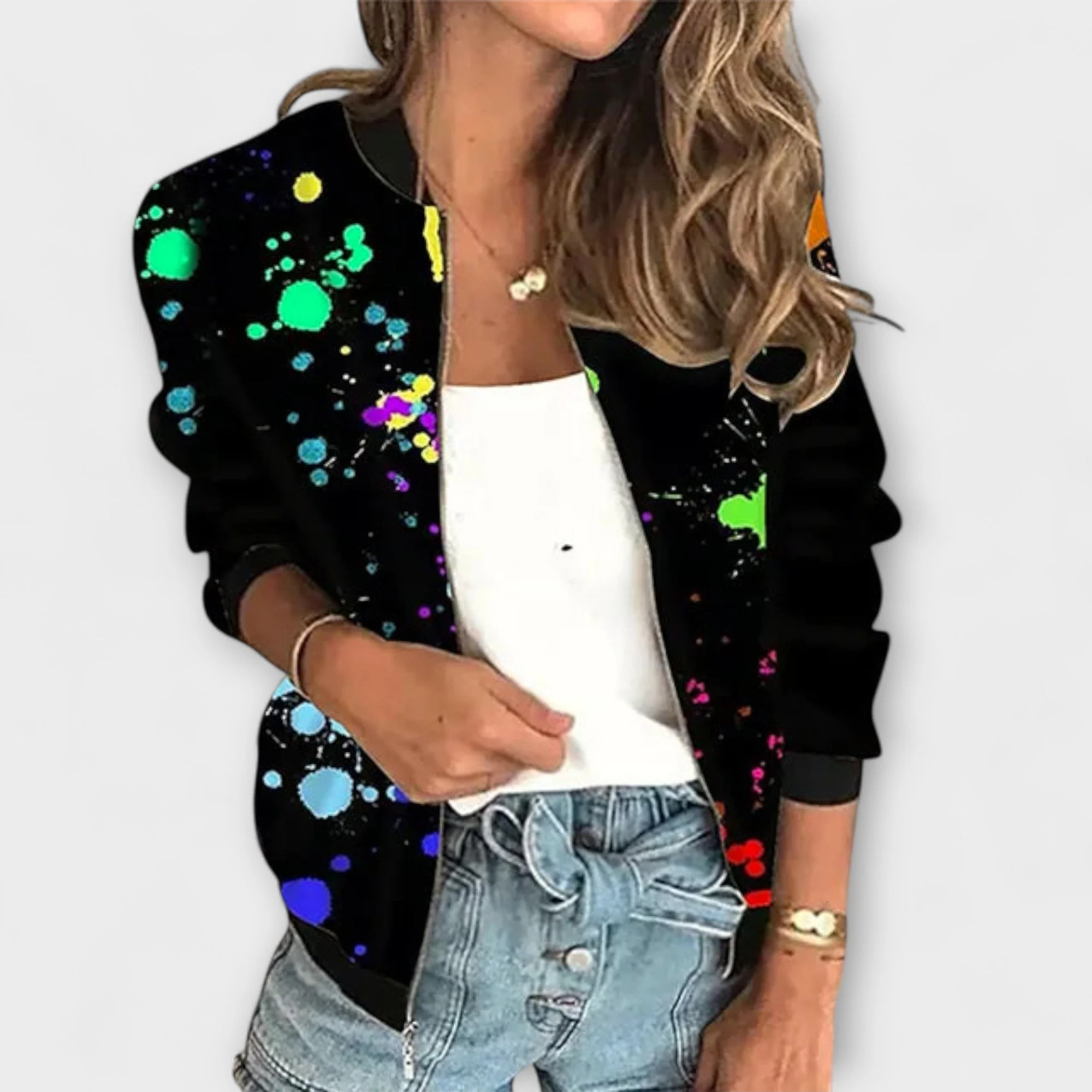 Liorra – Bedruckte Jacke mit Reißverschluss