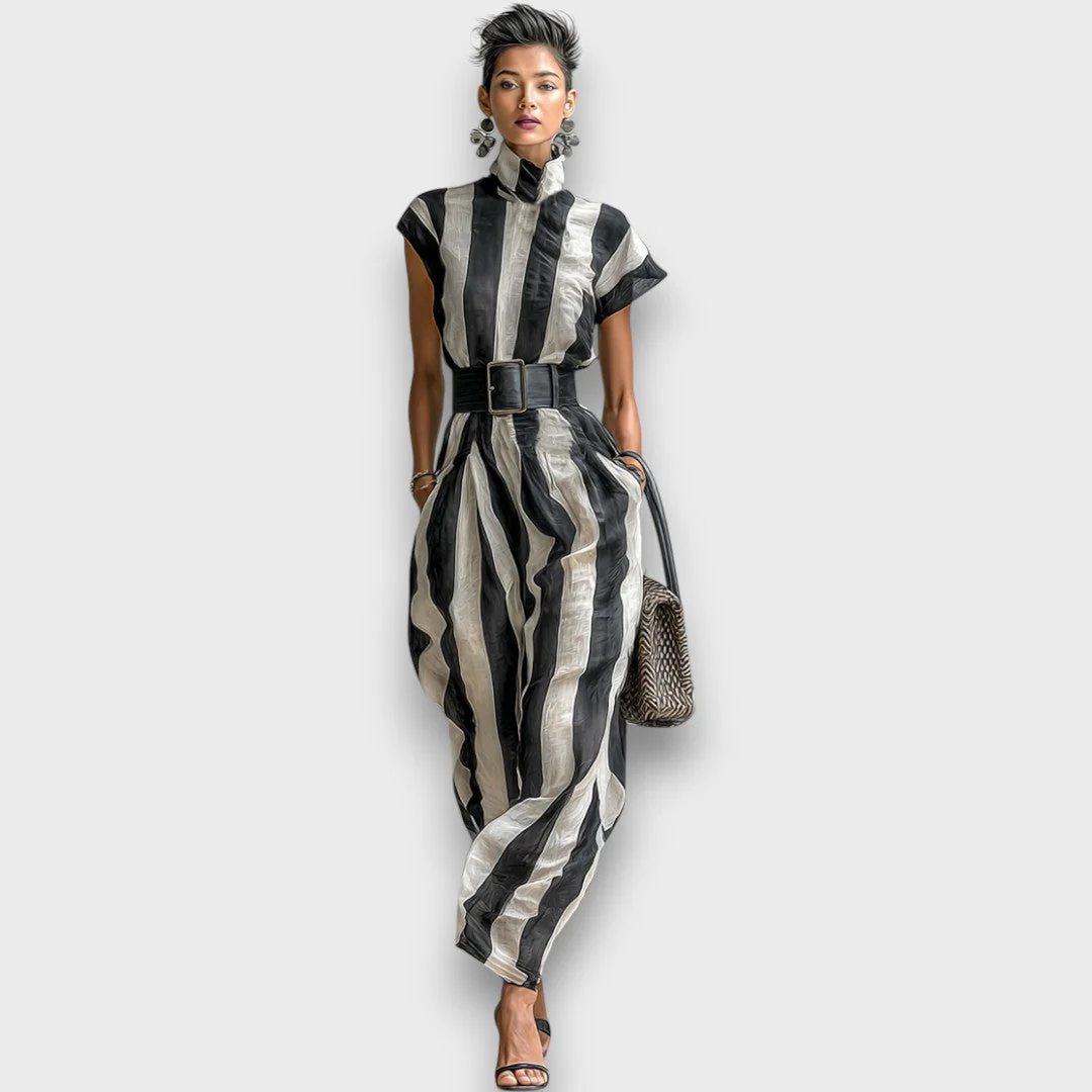 Liriane – Gestreiftes Maxikleid aus Chiffon - Image 2