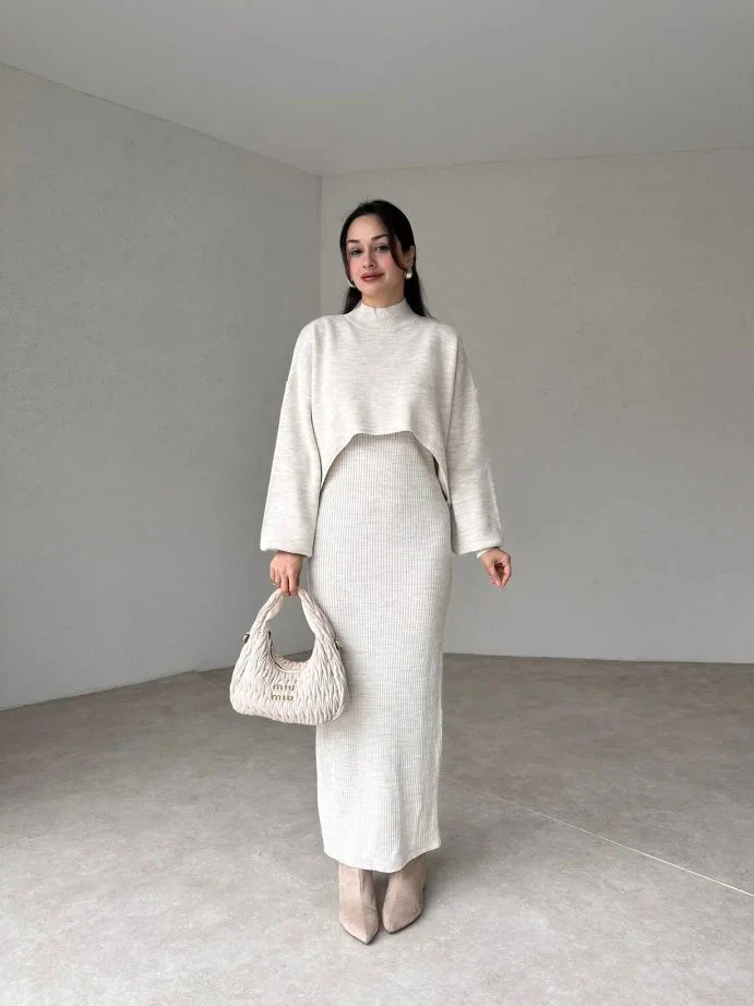 LISA - LANGÄRMELIGES KLEID UND PULLOVER IM SET - Image 3