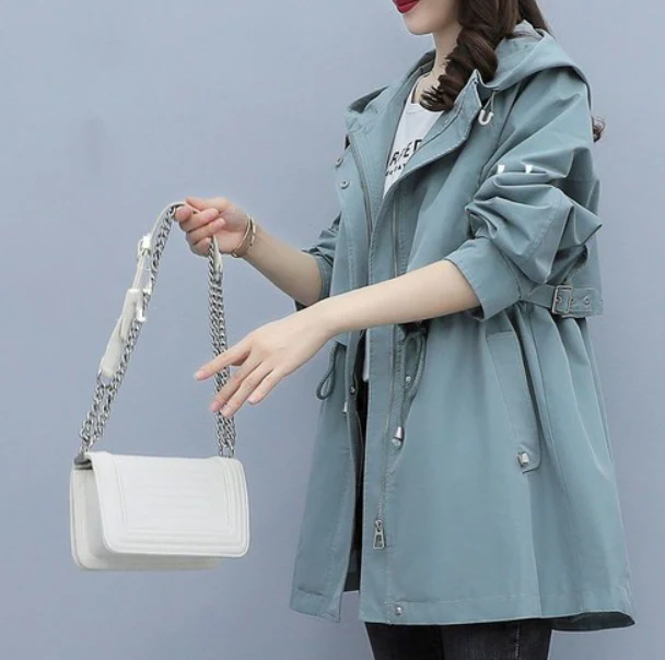 Lisa | Langer Wasserdichter Trenchcoat mit Kapuze - Image 4