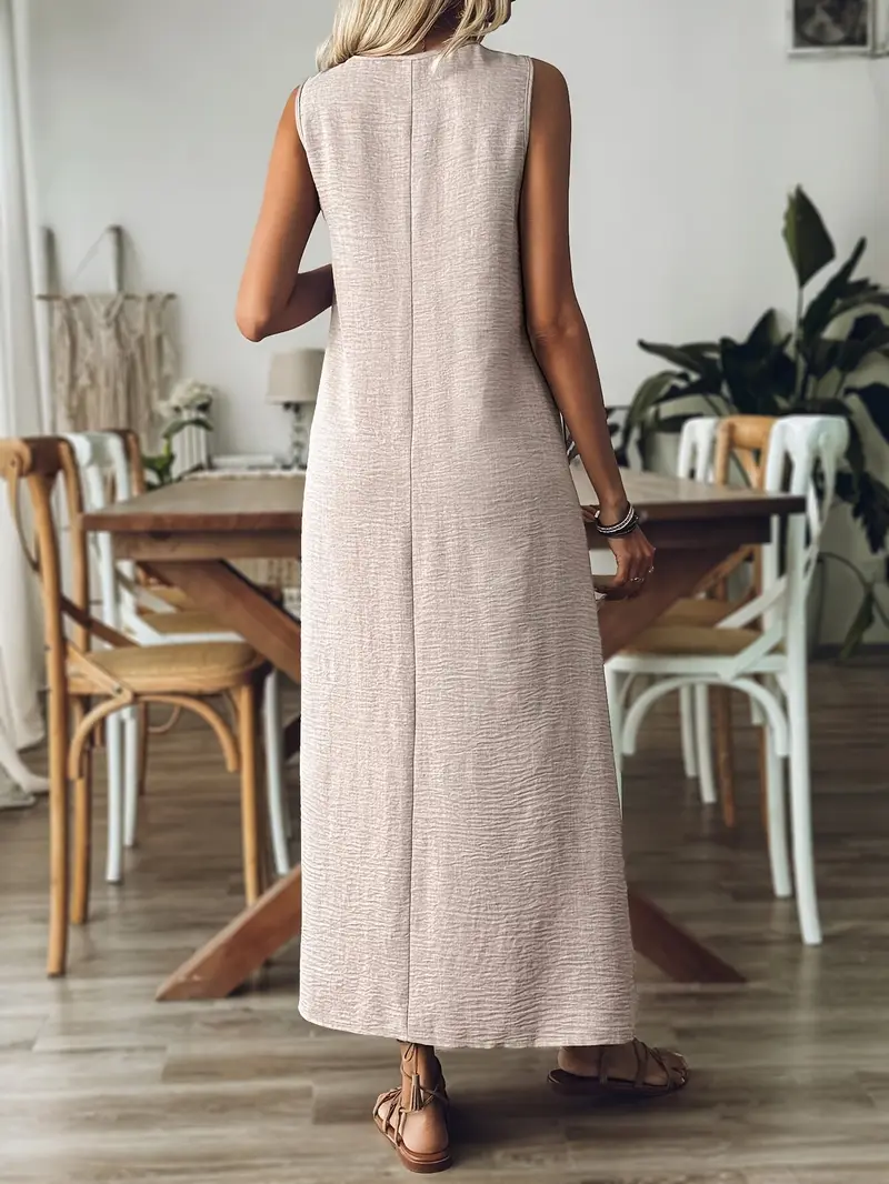 LISET - ÄRMELLOSES LANGES UND LOCKERES KLEID