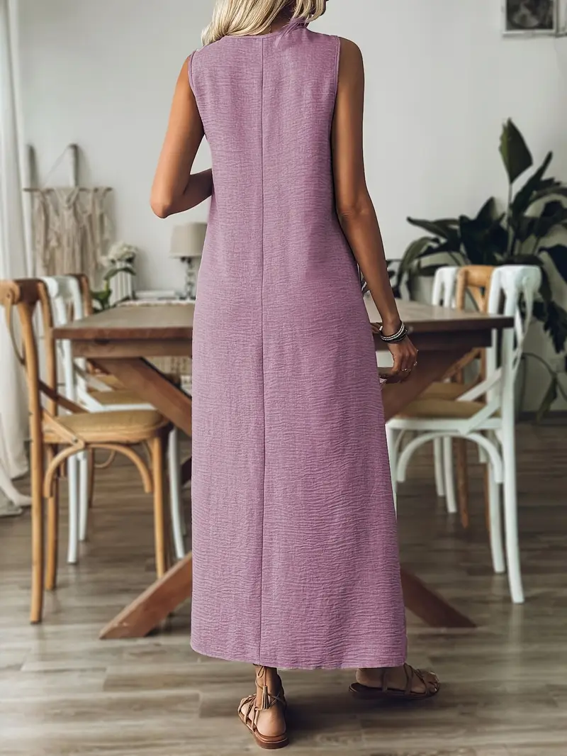 LISET - ÄRMELLOSES LANGES UND LOCKERES KLEID - Image 5