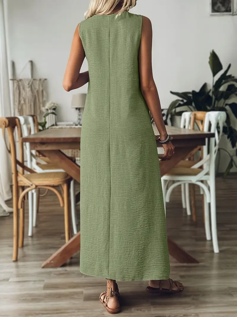 LISET - ÄRMELLOSES LANGES UND LOCKERES KLEID - Image 8