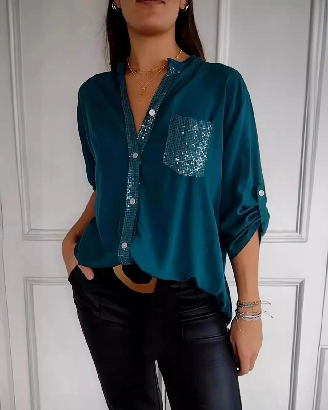 LIVIA - GLITZERNDES LANGES TOP MIT PAILLETTEN - Image 13