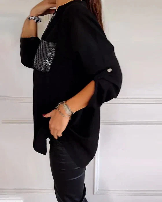 LIVIA - GLITZERNDES LANGES TOP MIT PAILLETTEN - Image 3