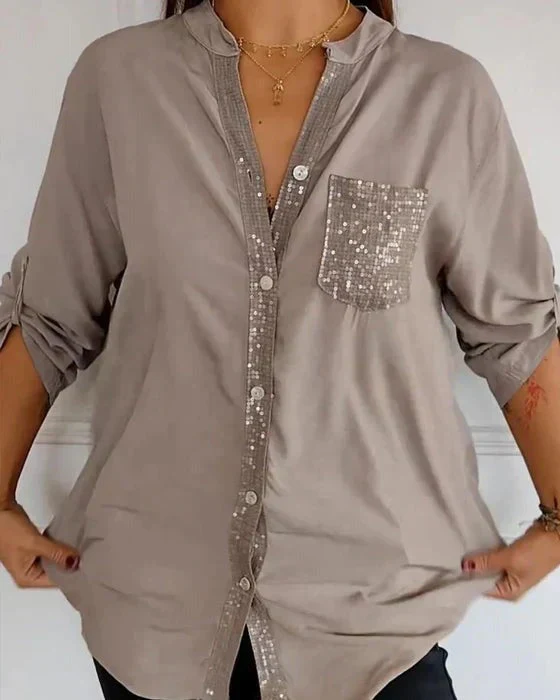LIVIA - GLITZERNDES LANGES TOP MIT PAILLETTEN - Image 7