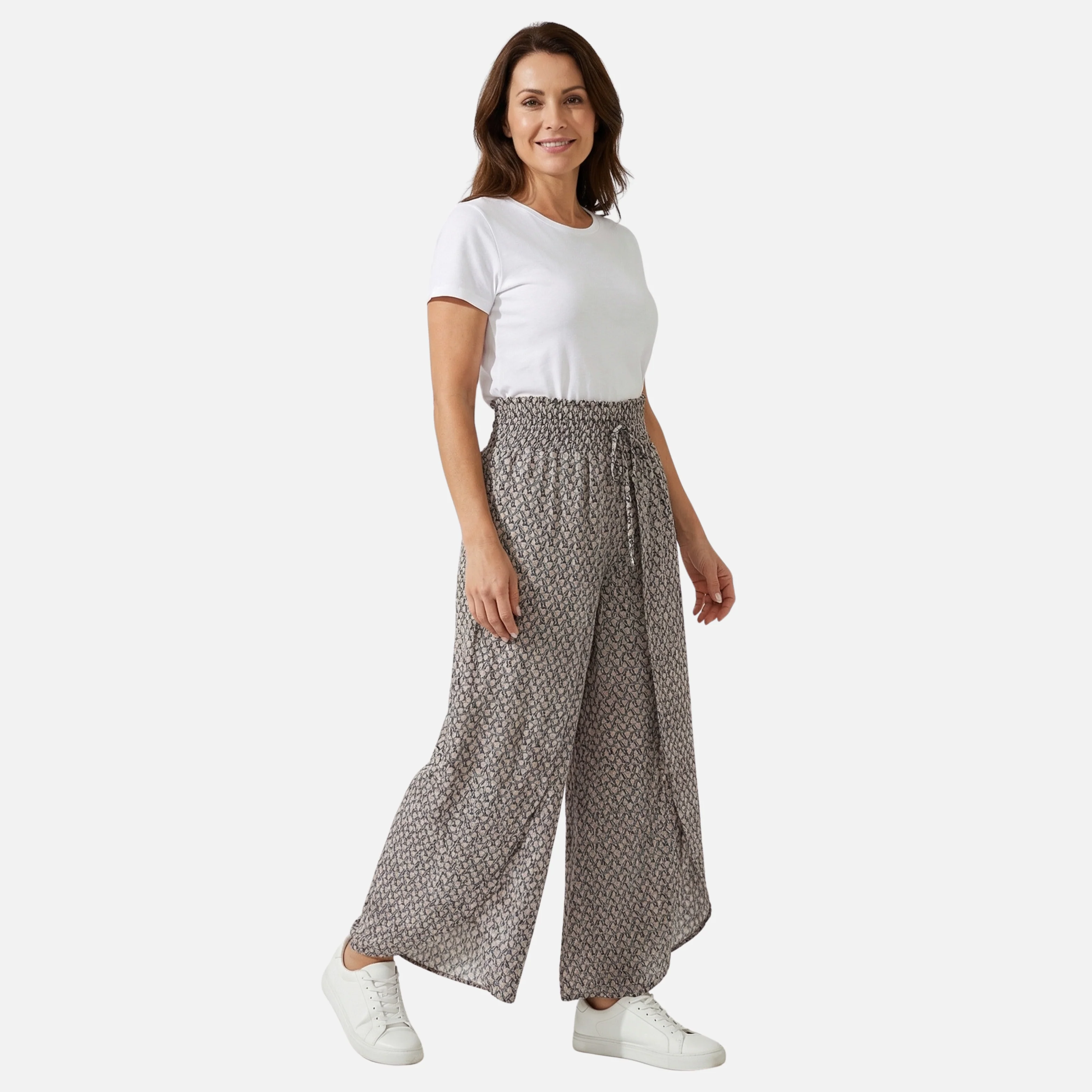 Monika | Damen Locker Fallende Hose Geometrischer Print – Statement Print Hose