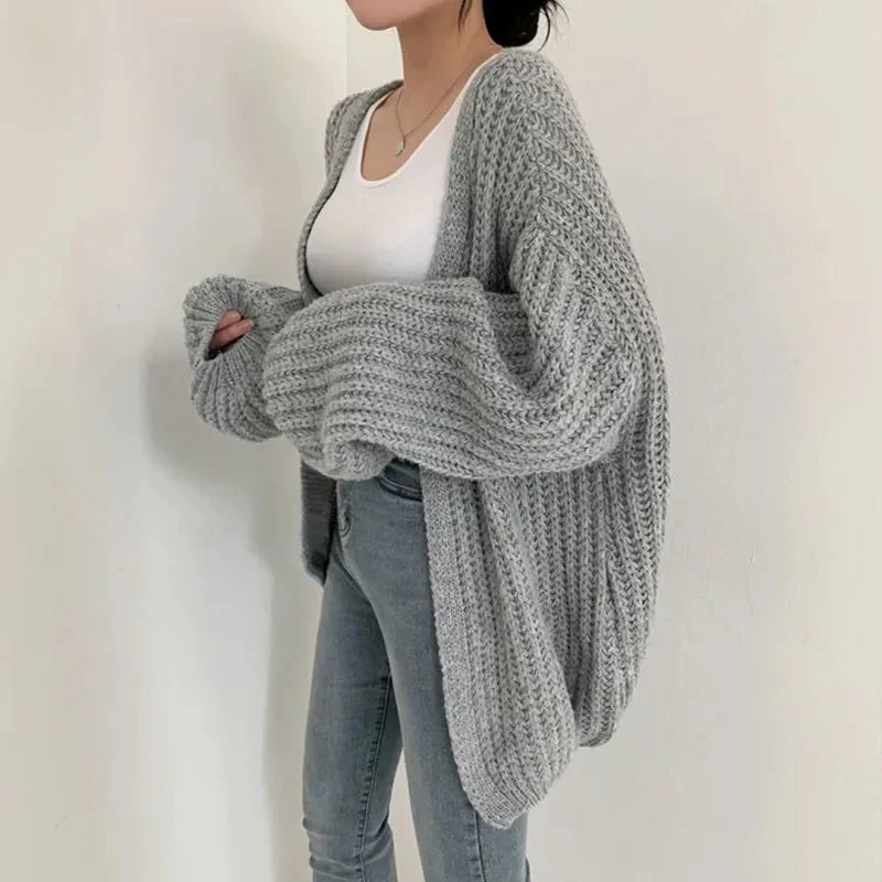 Locker gestrickter Strickpullover Mantel - Image 2