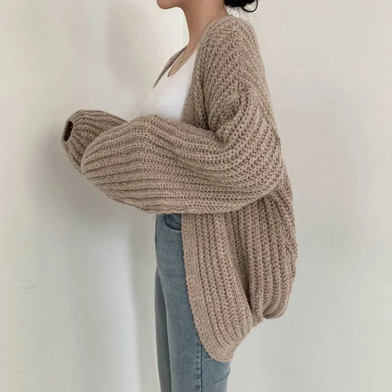 Locker gestrickter Strickpullover Mantel - Image 3