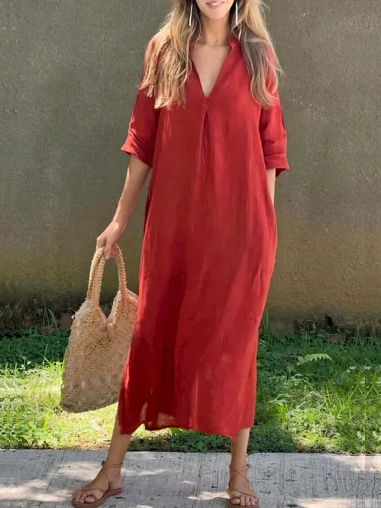 Lockeres bequemes Sommerkleid für Damen | Midi - Image 6