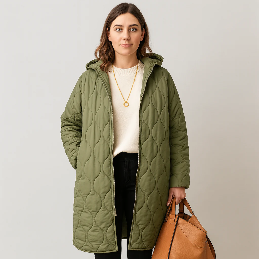 Lorelei | Damen Stepp-Winterjacke Plus Size mit Kapuze und Praktischem Reißverschluss - Image 3