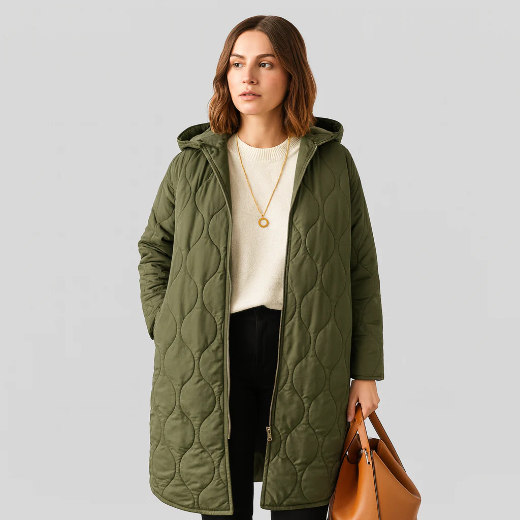Lorelei | Damen Stepp-Winterjacke Plus Size mit Kapuze und Praktischem Reißverschluss - Image 4