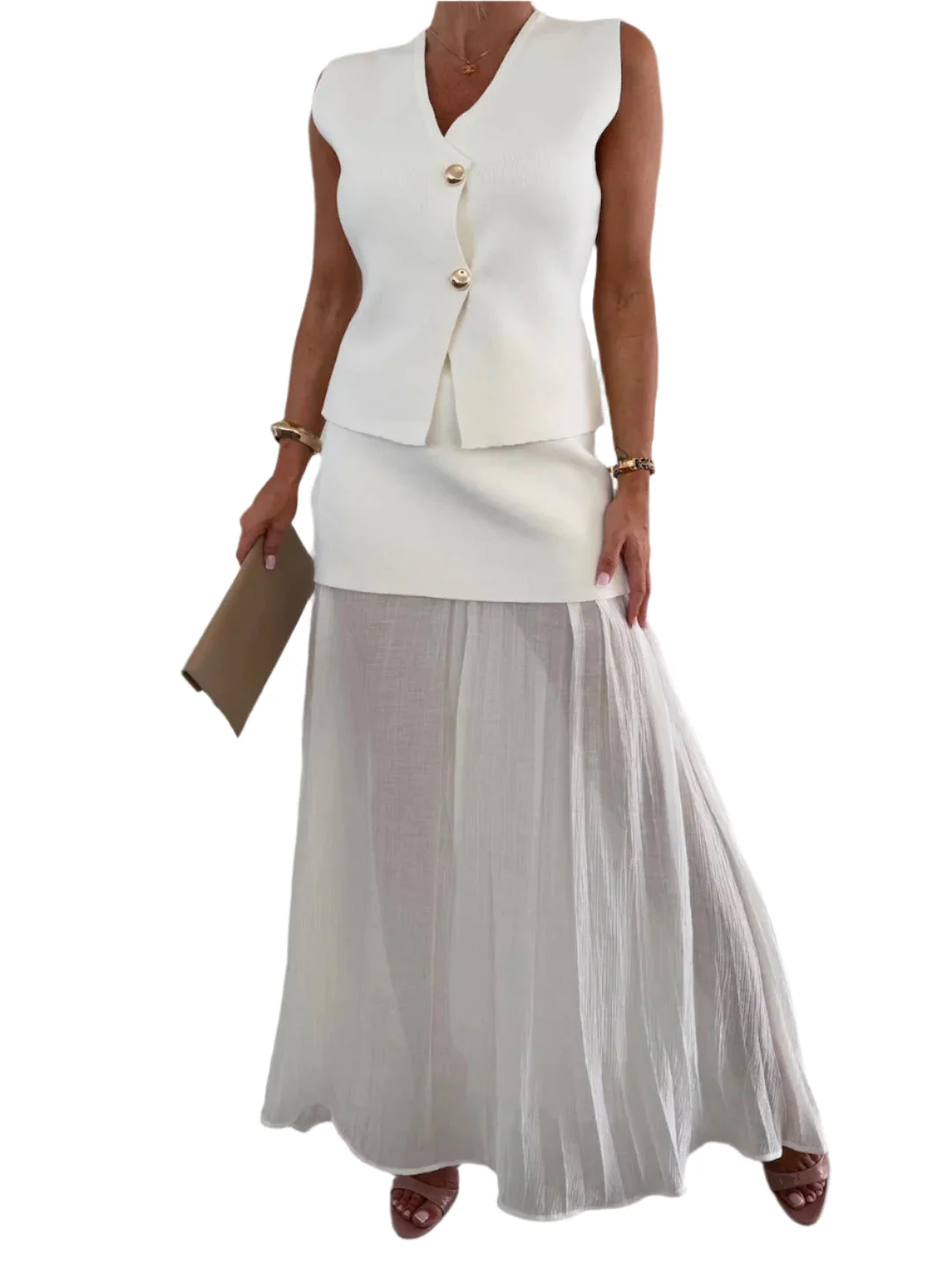Lorine Set mit plissiertem Rock und Knopfleiste - Image 11