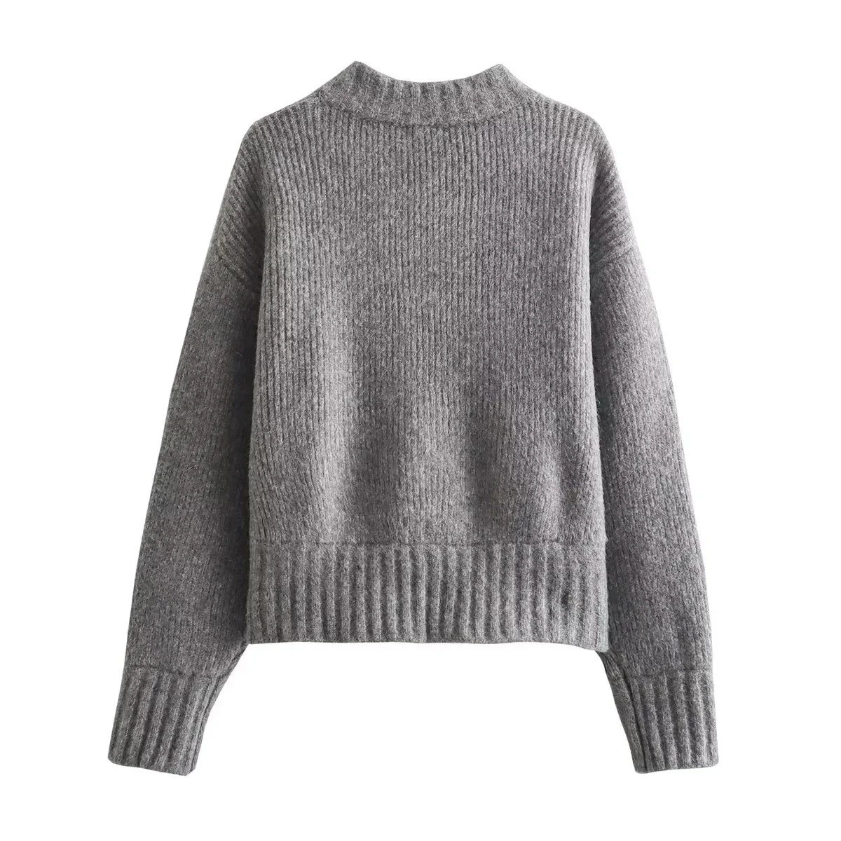 Lorna | Gerippte Rundhals-Strickjacke mit Reißverschluss - Image 2