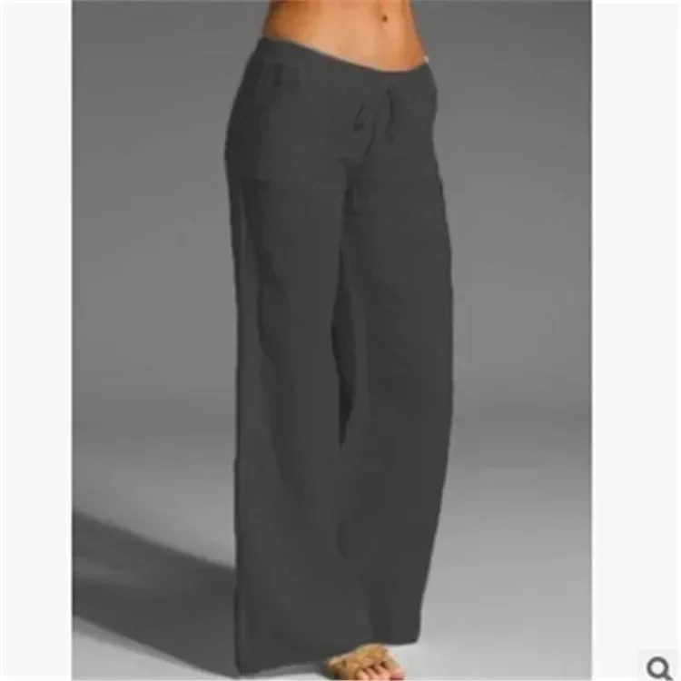 Lose Leinenhosen mit weitem Bein Sommer - Image 2