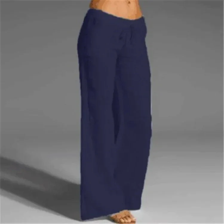 Lose Leinenhosen mit weitem Bein Sommer - Image 3