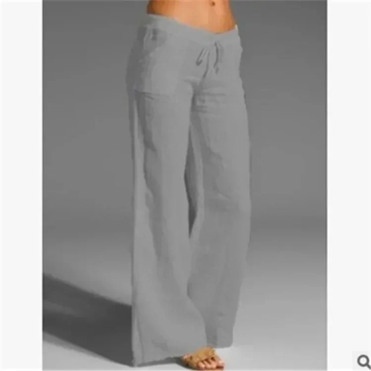 Lose Leinenhosen mit weitem Bein Sommer - Image 4