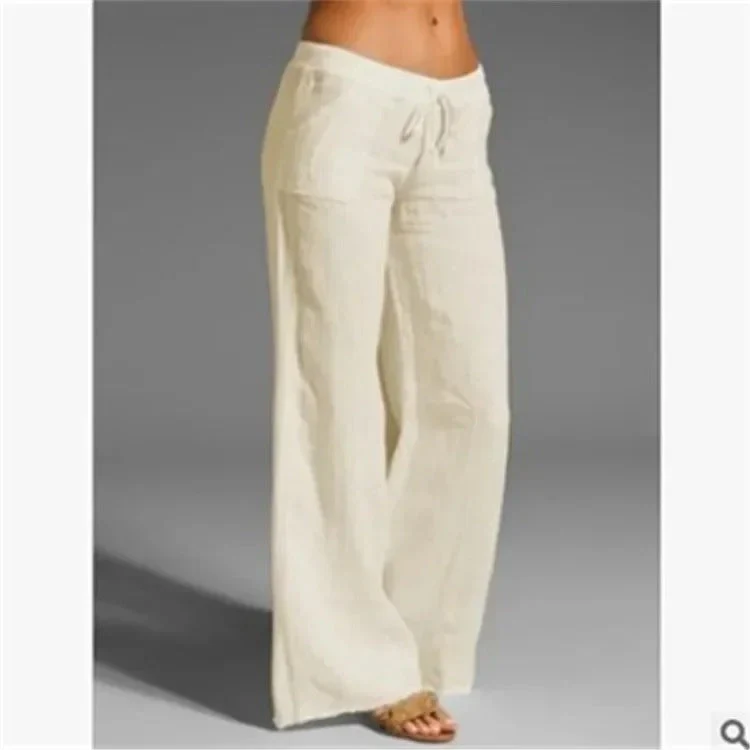 Lose Leinenhosen mit weitem Bein Sommer - Image 7
