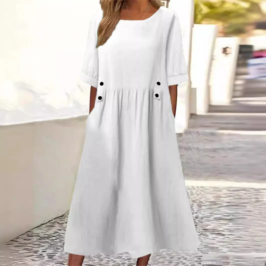 Lottie - Leichtes Sommerkleid aus Baumwolle und Leinen