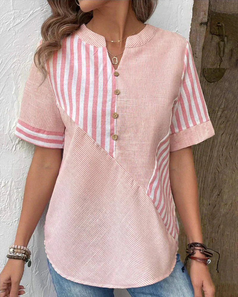 LUANA - LOCKERE BLUSE MIT STREIFENMUSTER