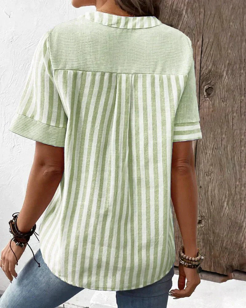 LUANA - LOCKERE BLUSE MIT STREIFENMUSTER - Image 5
