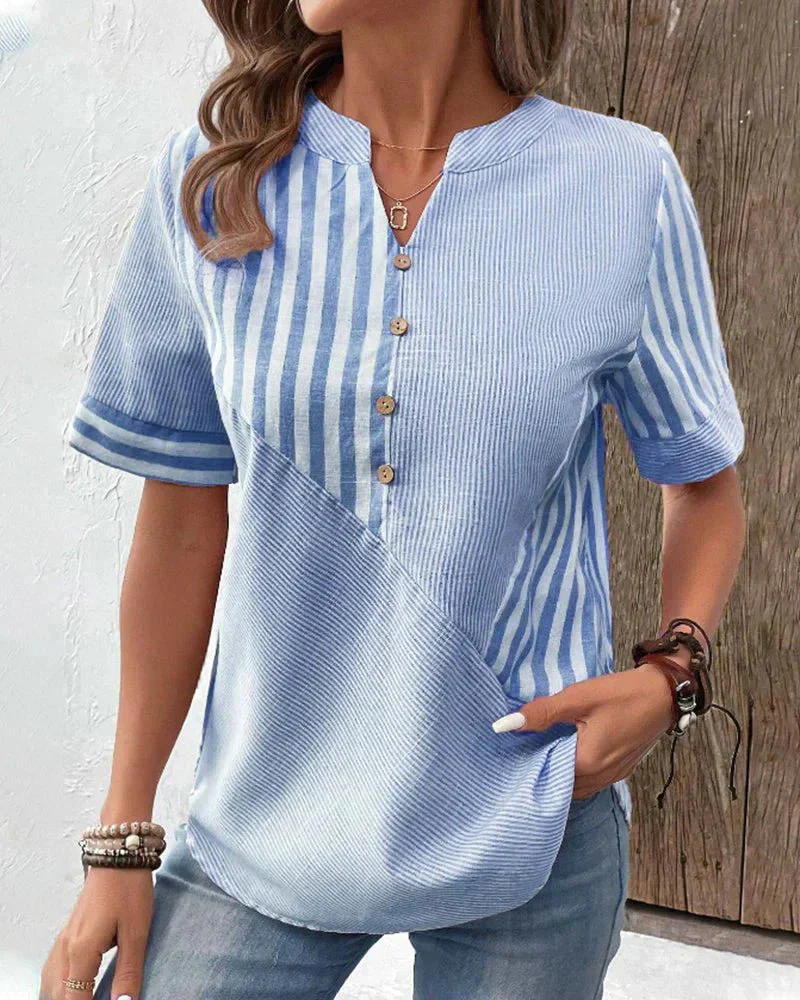 LUANA - LOCKERE BLUSE MIT STREIFENMUSTER - Image 9