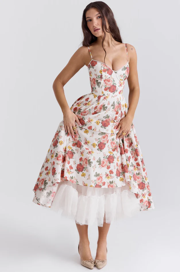 Luce - Satin-Tüll-Midikleid - Image 17