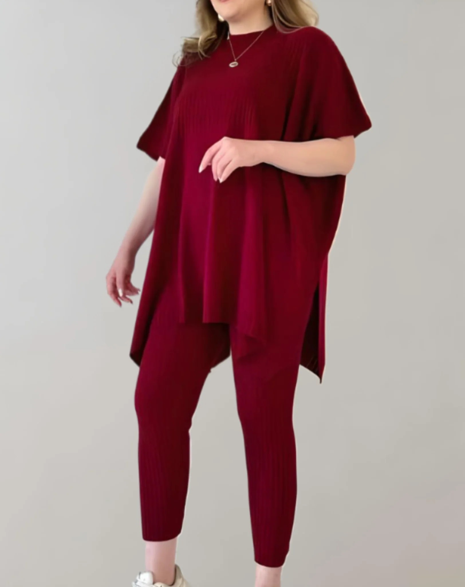 Lucía | Zweiteiliges Strickset mit Oversized-Top und Leggings - Image 10