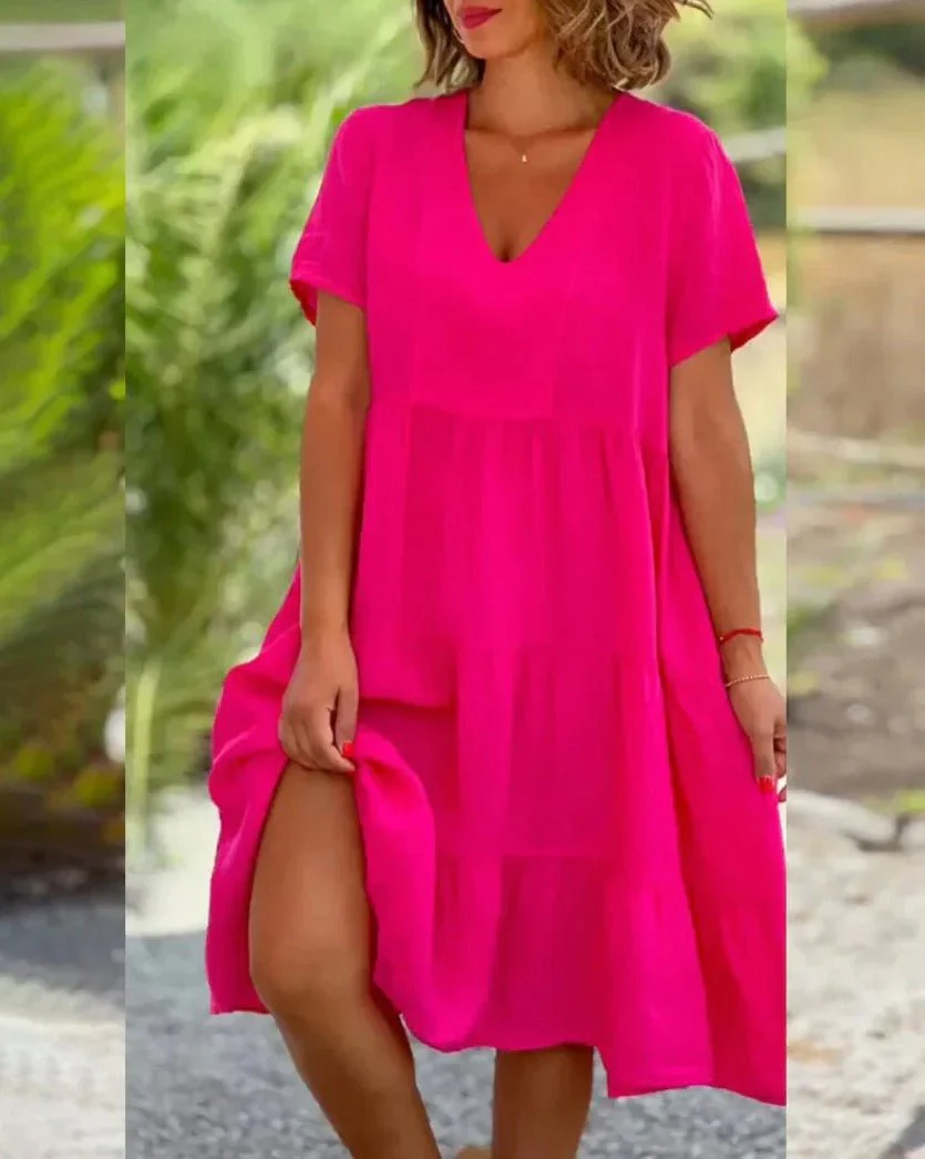 Lucy | Elegantes und fließendes Kleid mit V-Ausschnitt für Frauen - Image 2
