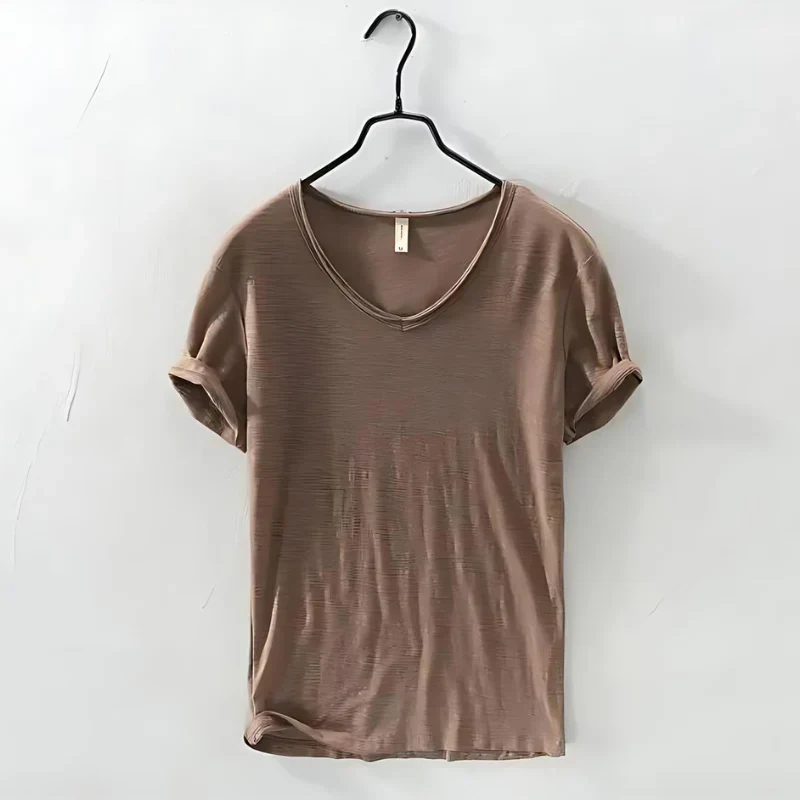 Luftiges Herren-T-Shirt mit V-Ausschnitt | Kurzarm - Image 3
