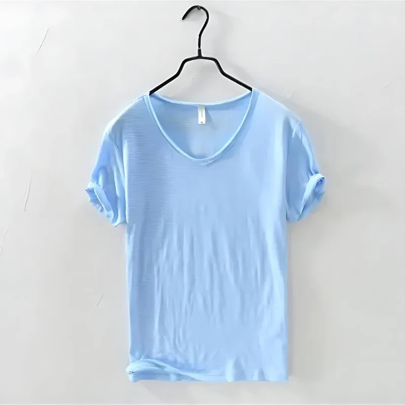 Luftiges Herren-T-Shirt mit V-Ausschnitt | Kurzarm - Image 9