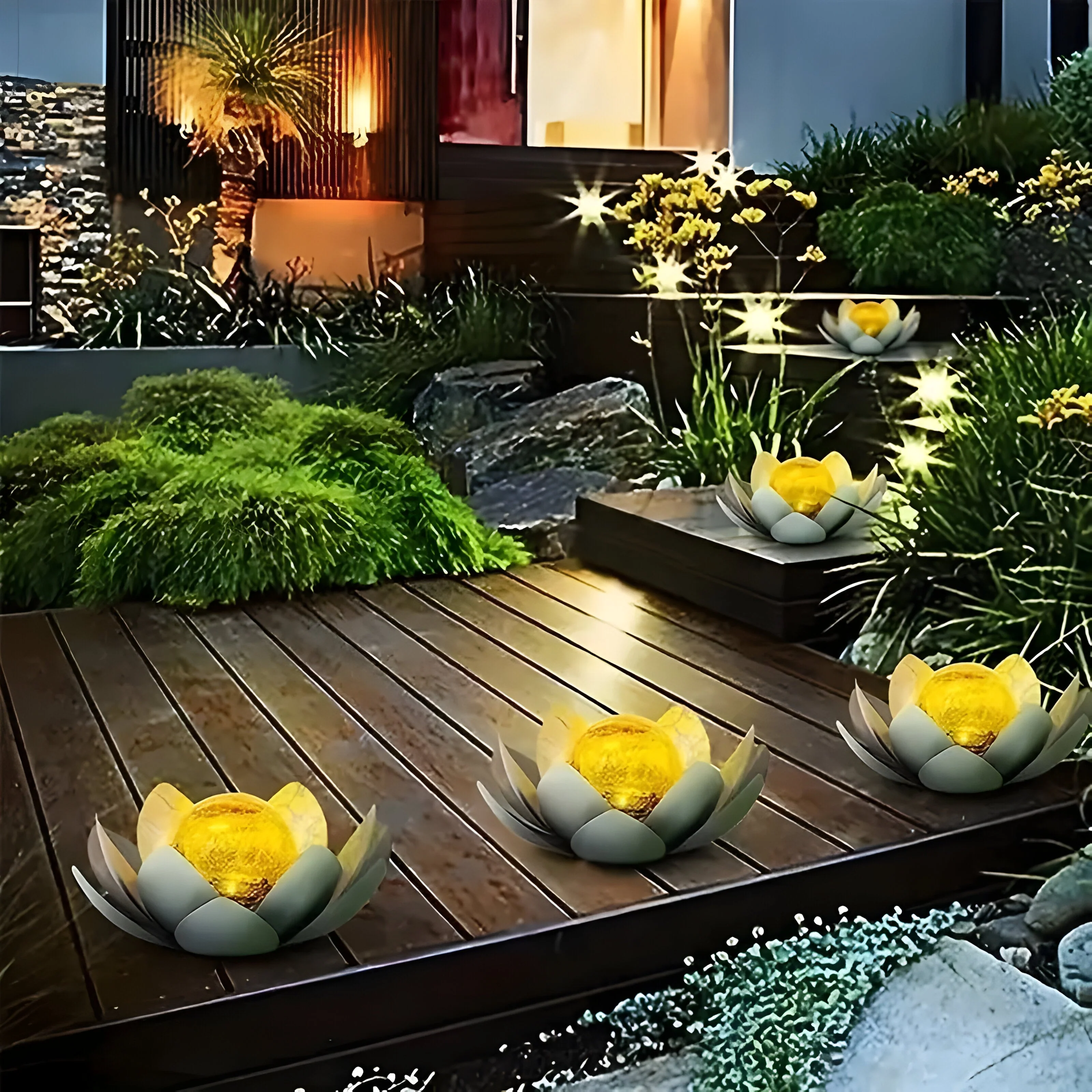 LumiPetal – Solarbetriebene Lotusblumen-Gartenlampe mit weicher Umgebungsbeleuchtung - Image 5