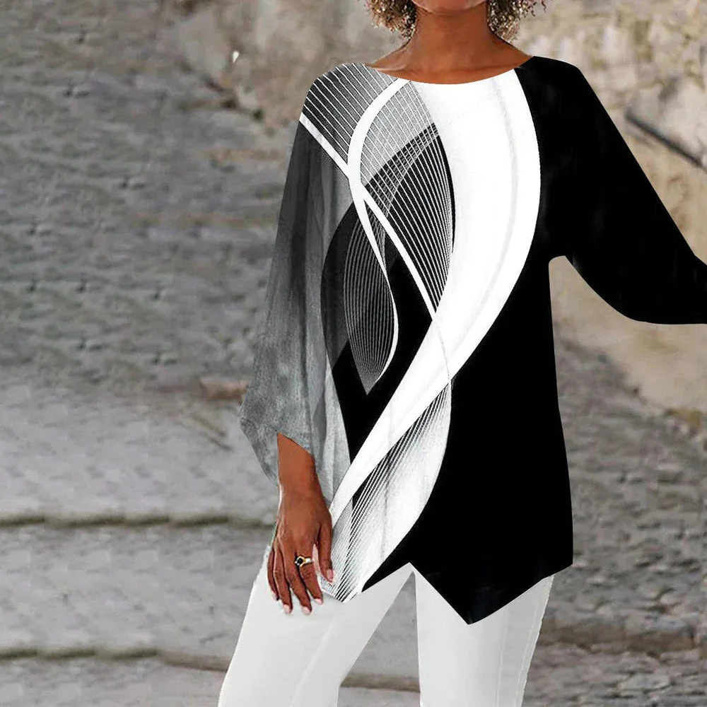 LUNA | MODERNE GEOMETRISCHE TUNIKA MIT LANGEN ÄRMELN - Image 2