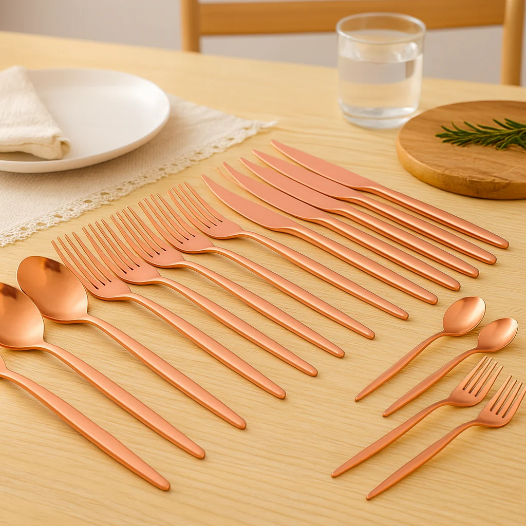 Lunarex | 30-teiliges goldenes Edelstahl-Besteckset - Image 3