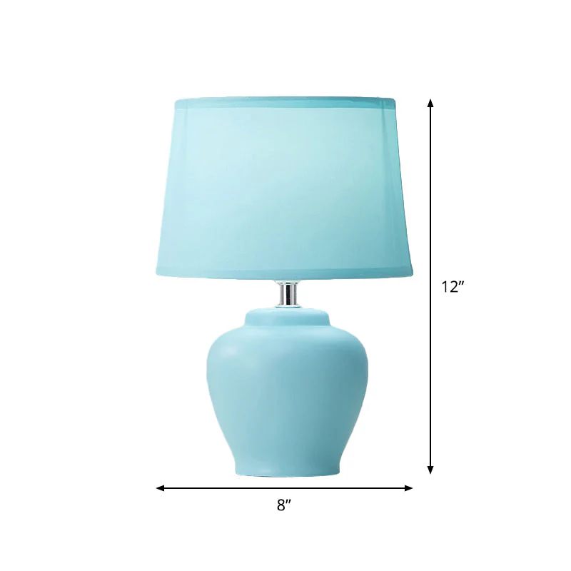 Lunavase – Weiche spitz zulaufende Stofflampe mit keramischem Fuß - Image 3