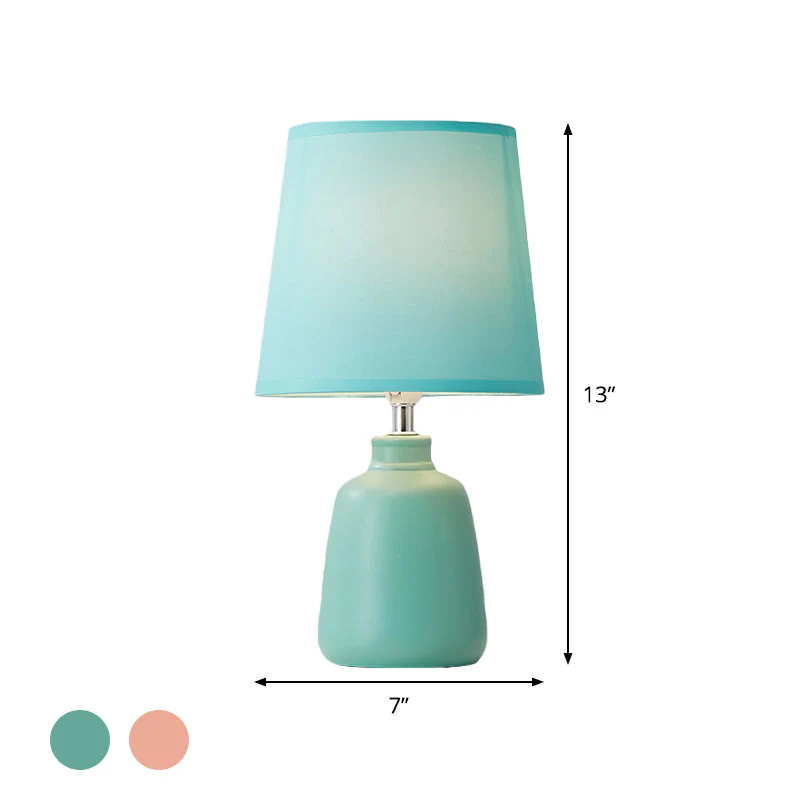 Lunavase – Weiche spitz zulaufende Stofflampe mit keramischem Fuß - Image 4