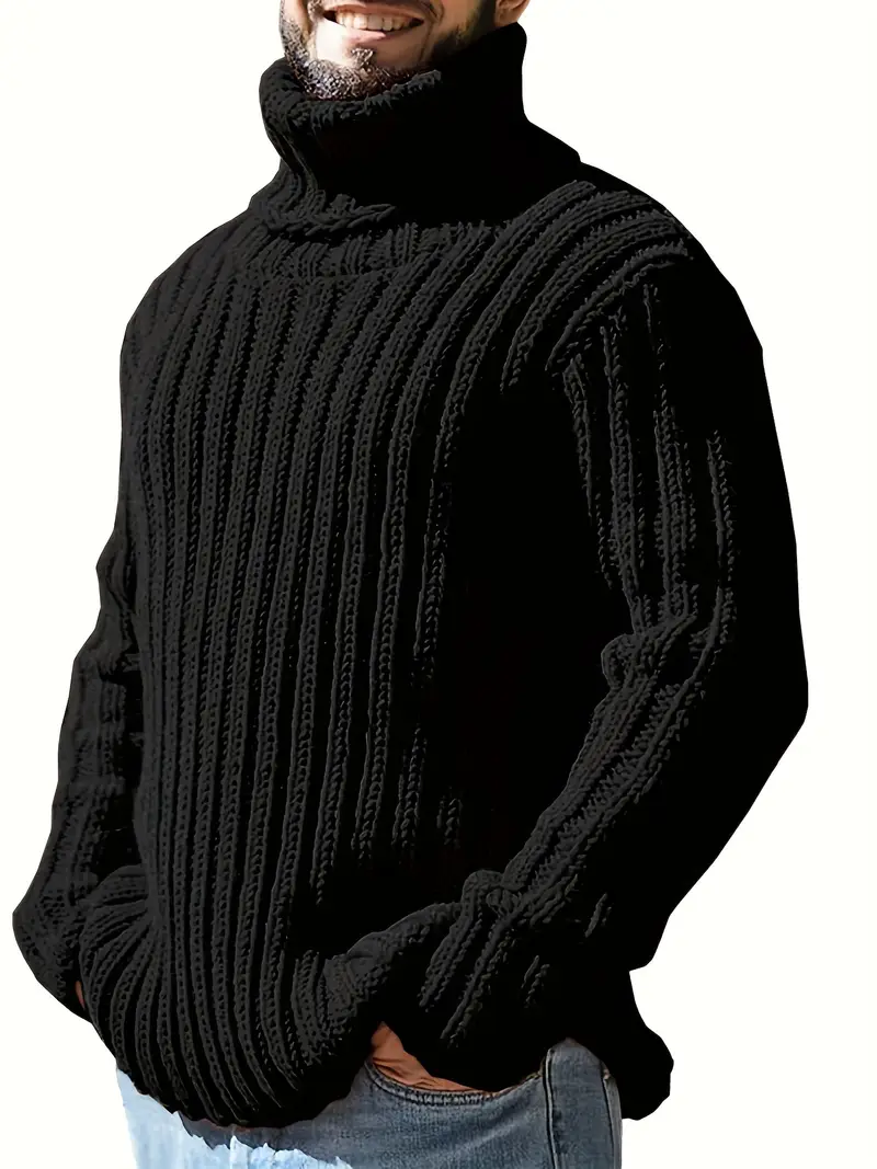 Lysander – Pullover Mit Hohem Kragen Und Rippstrick - Image 3