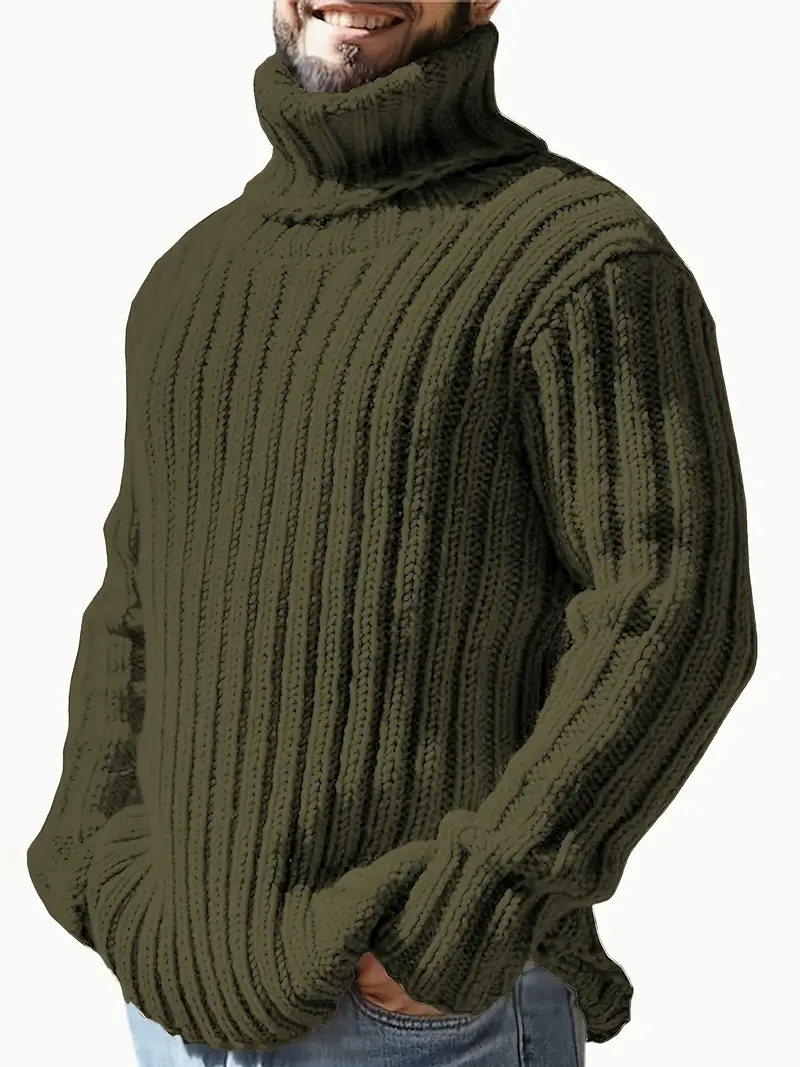 Lysander – Pullover Mit Hohem Kragen Und Rippstrick - Image 4