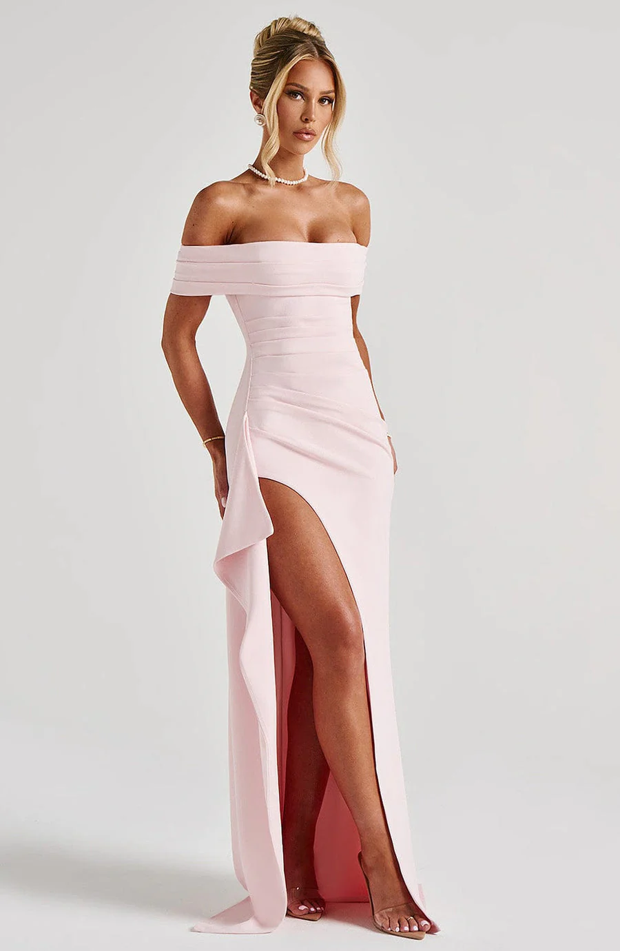 Maelys | Schulterfreies Maxikleid mit Schlitz - Image 4