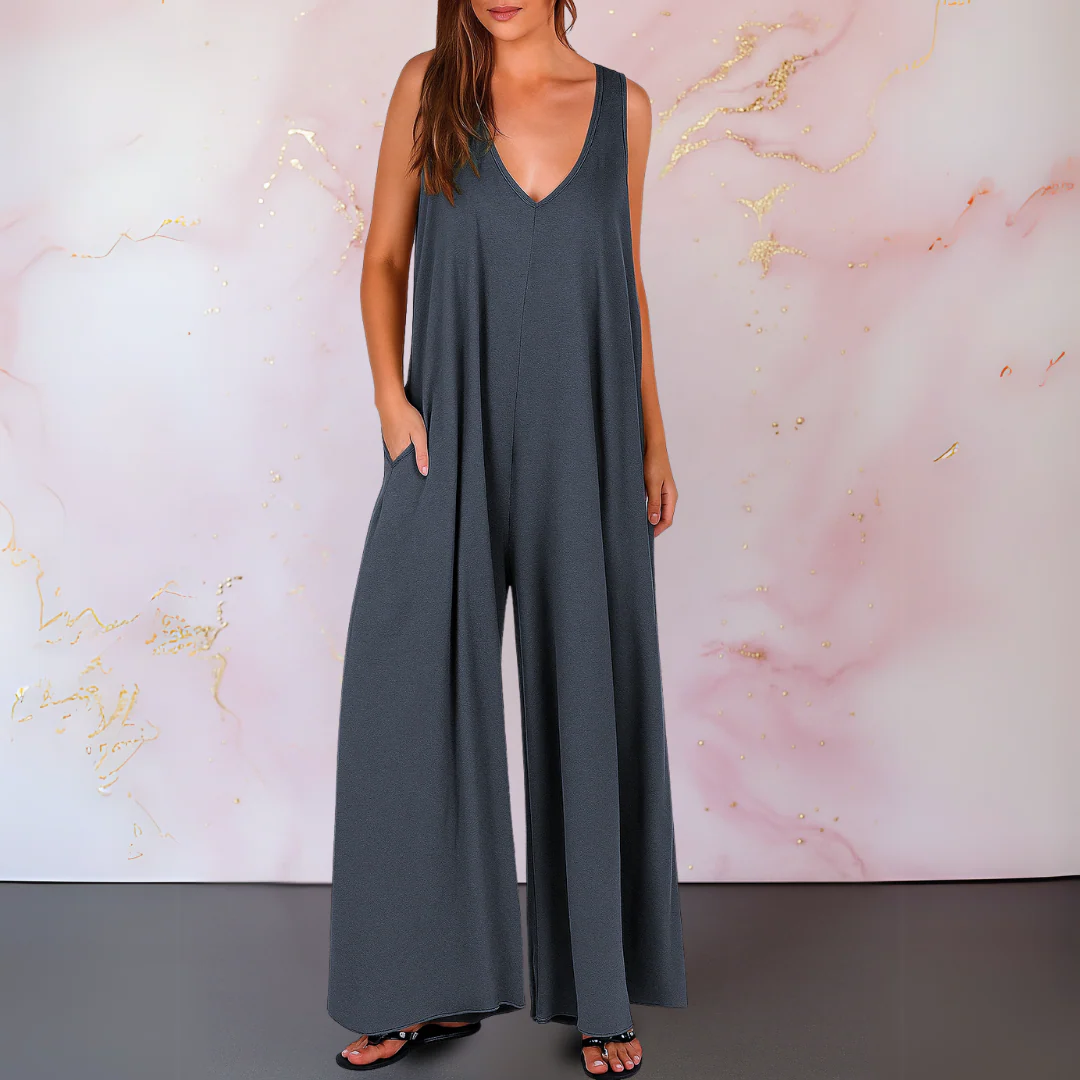 Magda™ | Bequemer Jumpsuit mit V-Ausschnitt und weitem Bein - Image 5