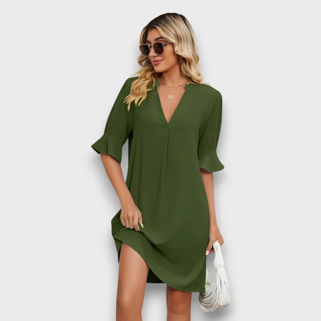 Maivelle – Sommerkleid mit Faltenärmeln und V-Ausschnitt - Image 4