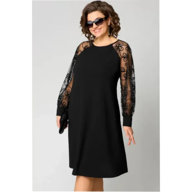 MALEA - KLEID MIT BESTICKTEN ÄRMELN - Image 2