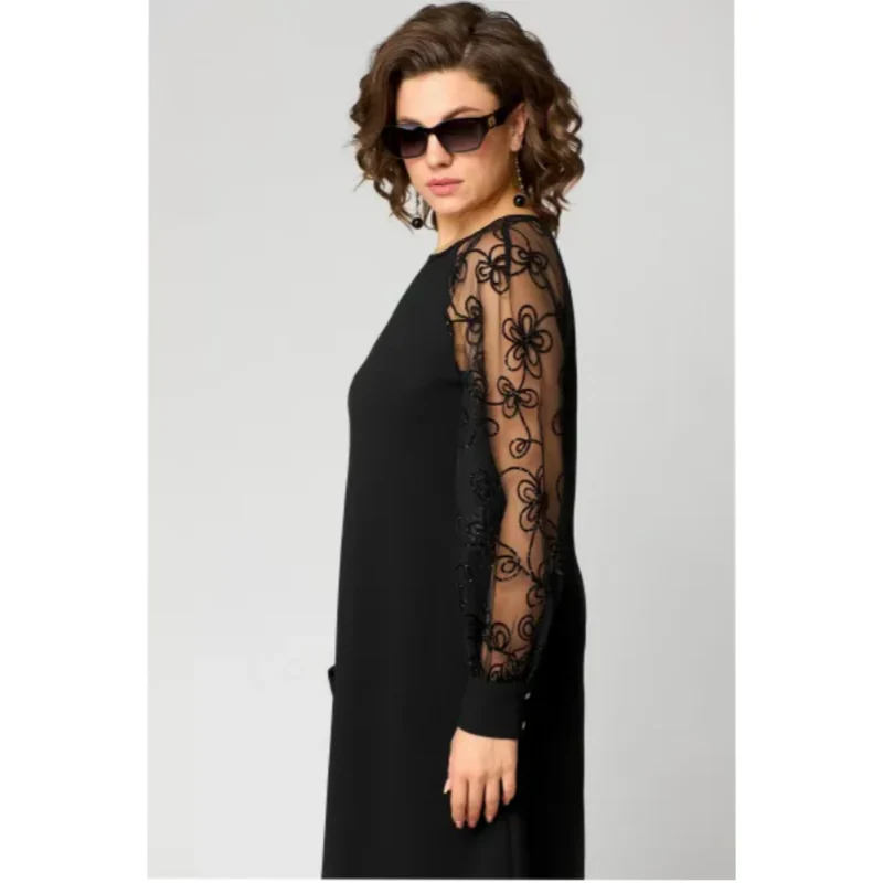 MALEA - KLEID MIT BESTICKTEN ÄRMELN - Image 4