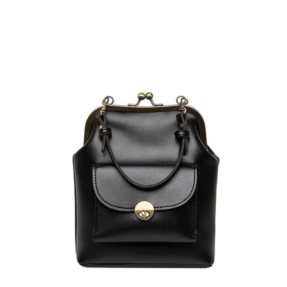 Margarete – Vintage Kussverschluss Schultertasche