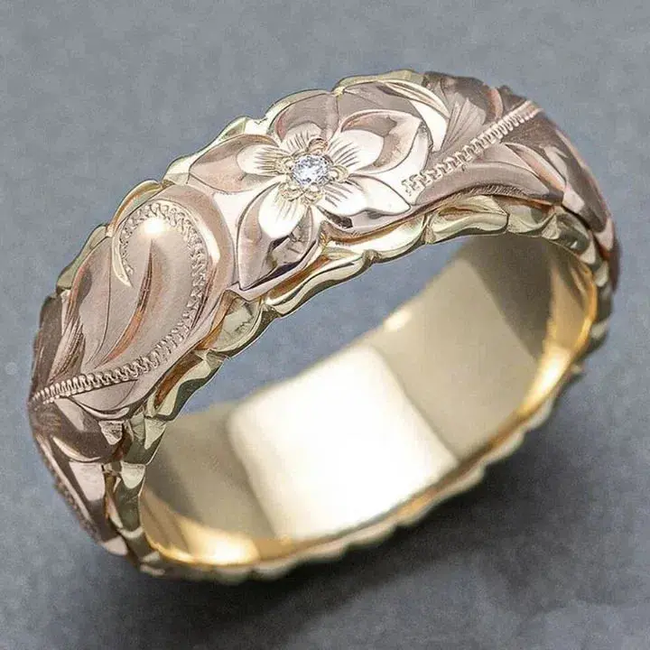 Margarethe – Gravur-Ring mit Blüte