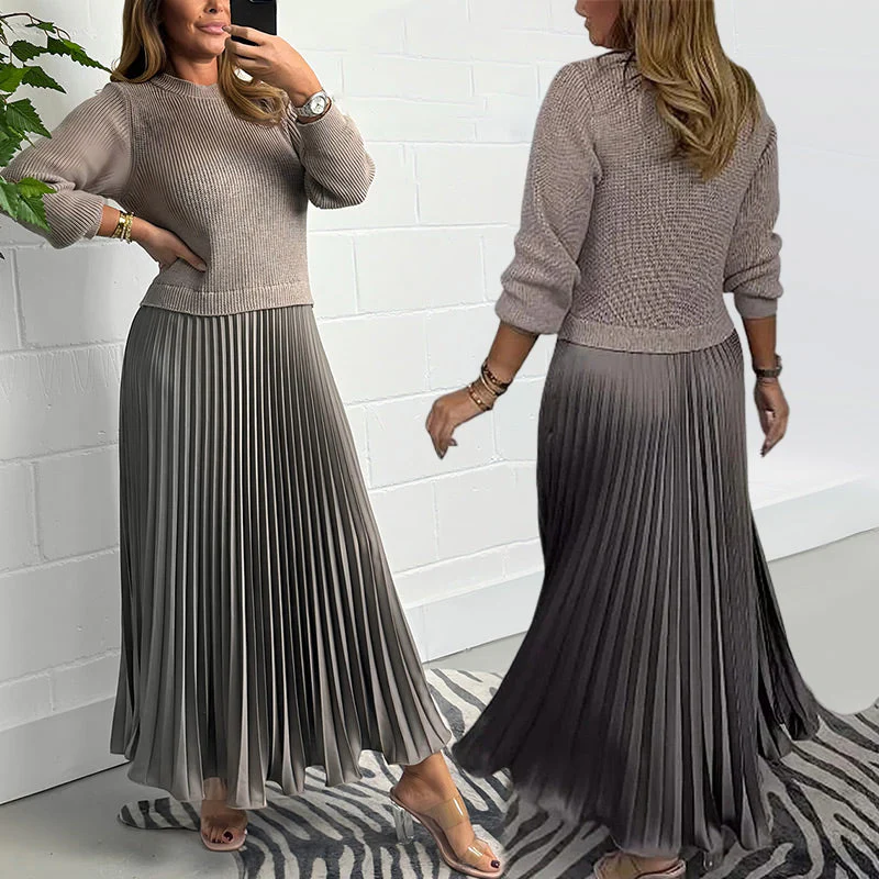 MARIA | Elegante und stilvolle Faltenkleider mit Rundhalsausschnitt