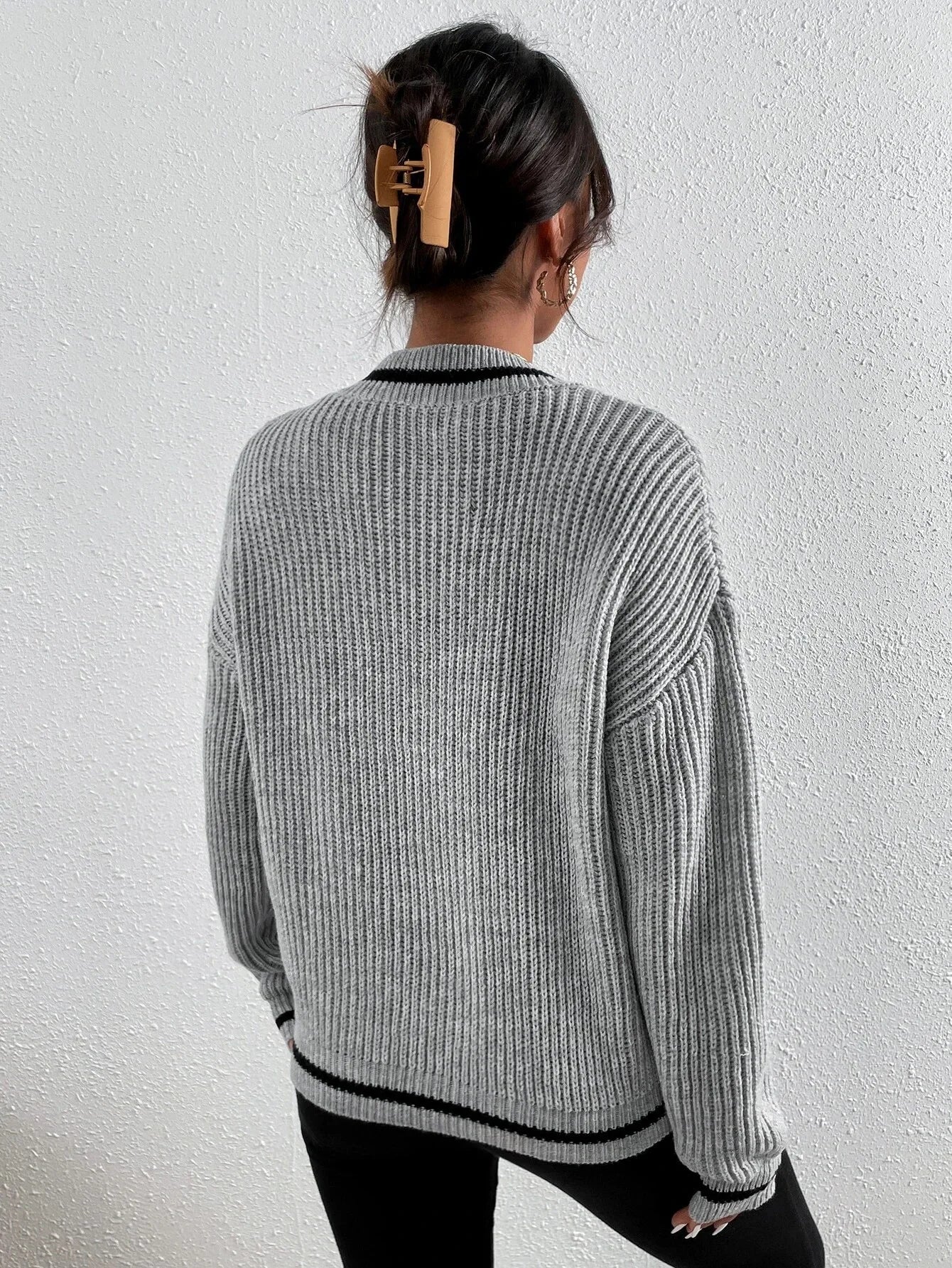 Marina | Gestreifter Waffelstrick-Pullover - Image 11