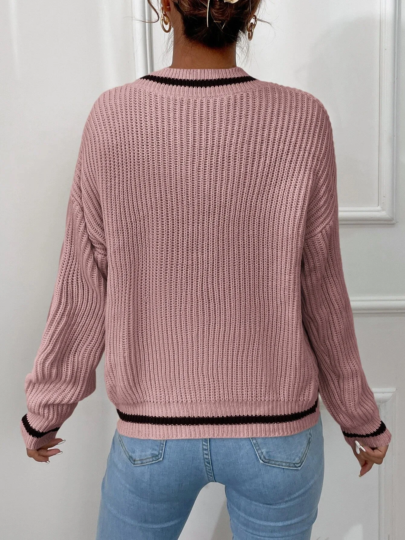 Marina | Gestreifter Waffelstrick-Pullover - Image 8