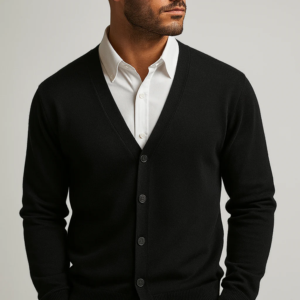 Markus | Vielseitige moderne V Ausschnitt Strickjacke