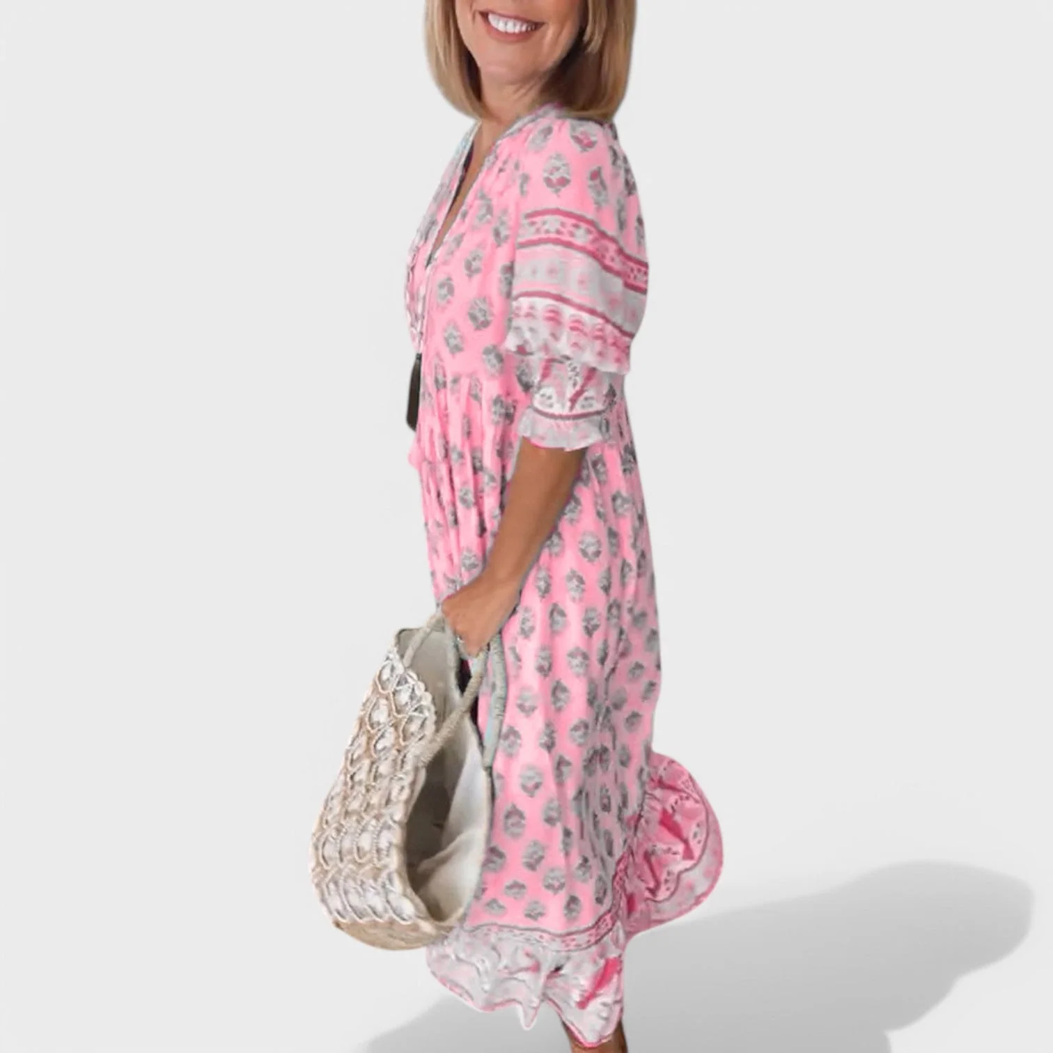 Marlena | Kleid mit V-Ausschnitt und A-Linien-Silhouette - Image 3